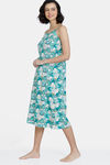 Zivame Blotched Bloom Woven Mid Length Nightdress -Florida Key — thumbnail 2